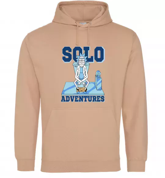 Мужская толстовка (худи) Solo adventures Песочный фото
