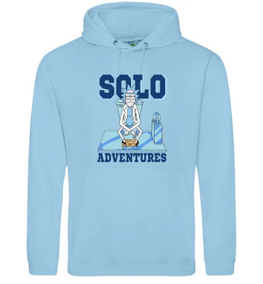 Чоловіча толстовка (худі) Solo adventures Блакитний фото