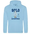 Чоловіча толстовка (худі) Solo adventures Блакитний фото