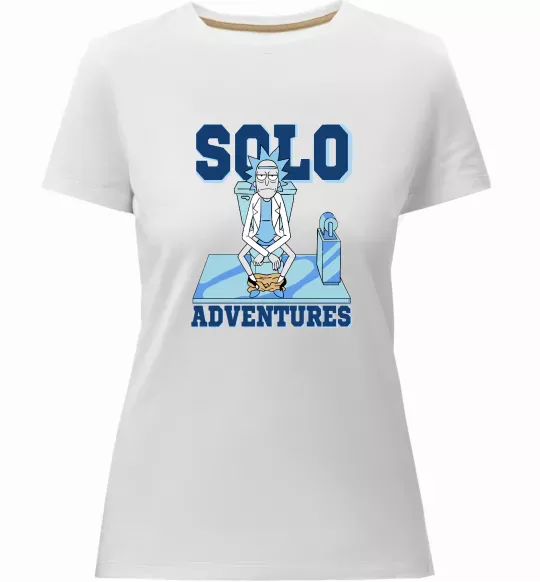 Женская премиум футболка Solo adventures Белый фото