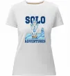 Женская премиум футболка Solo adventures Белый фото