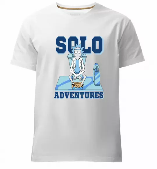 Мужская премиум футболка Solo adventures Белый фото