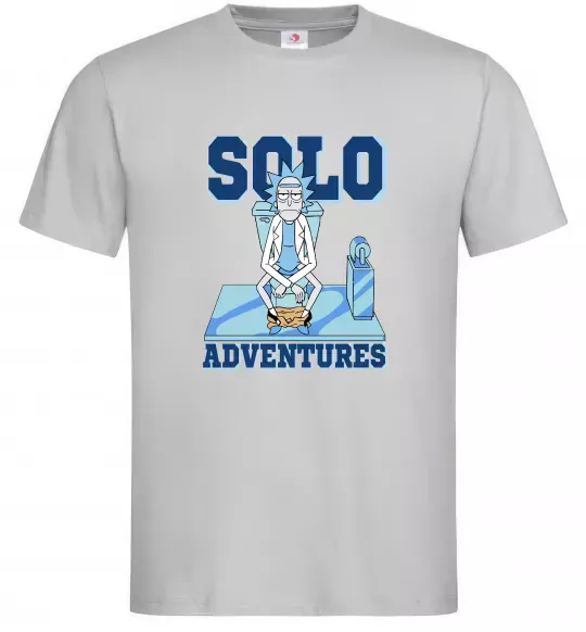 Мужская футболка Solo adventures Серый фото