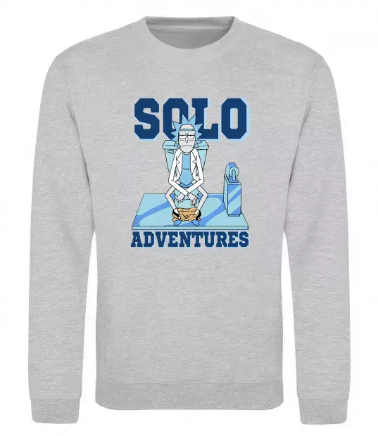 Свитшот Solo adventures Серый меланж фото