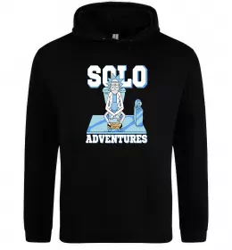 Мужская толстовка (худи) Solo adventures Черный фото