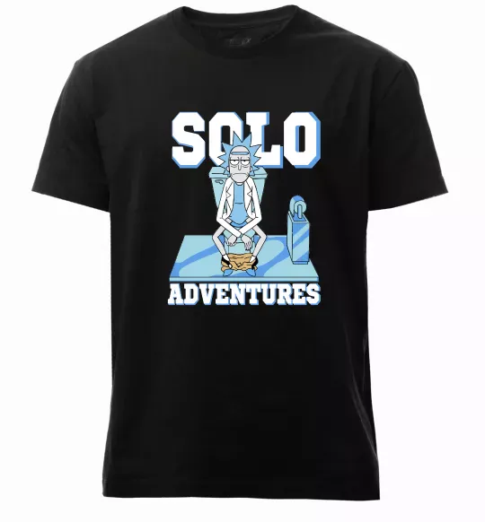 Мужская премиум футболка Solo adventures Черный фото