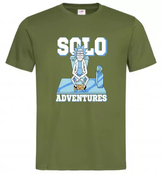 Мужская футболка Solo adventures Оливковый фото