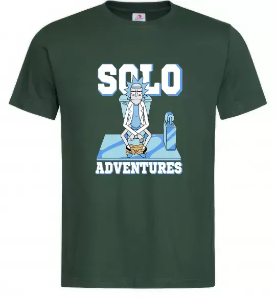 Мужская футболка Solo adventures Темно-зеленый фото