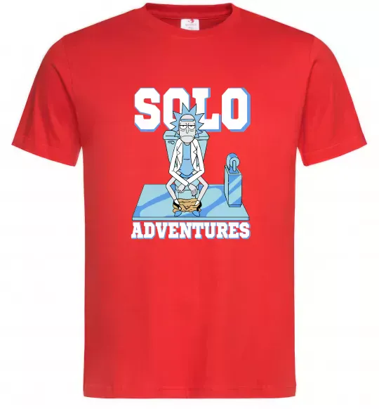 Мужская футболка Solo adventures Красный фото