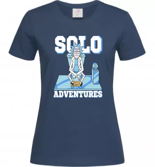 Женская футболка Solo adventures Темно-синий фото