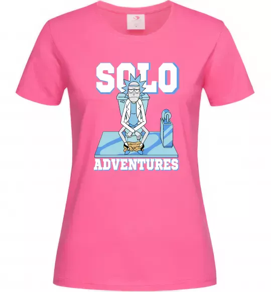 Женская футболка Solo adventures Ярко-розовый фото