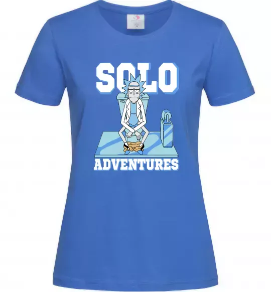 Женская футболка Solo adventures Ярко-синий фото