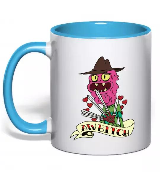 Чашка с цветной ручкой Scary Terry Голубой фото