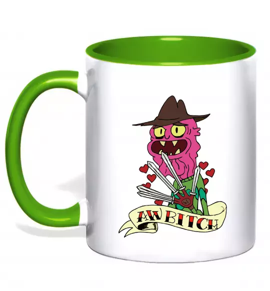 Чашка с цветной ручкой Scary Terry Зеленый фото