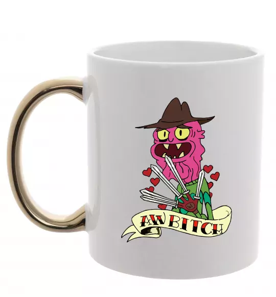 Чашка с цветной ручкой Scary Terry Золото фото