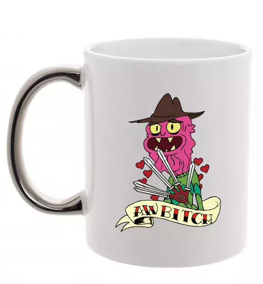 Чашка с цветной ручкой Scary Terry Серебро фото