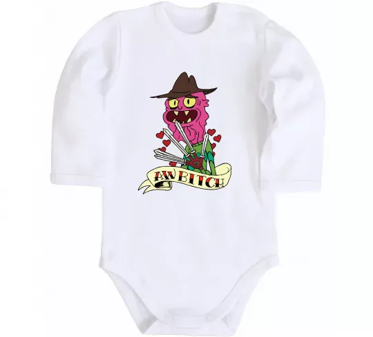 Дитячий бодік Scary Terry Білий фото