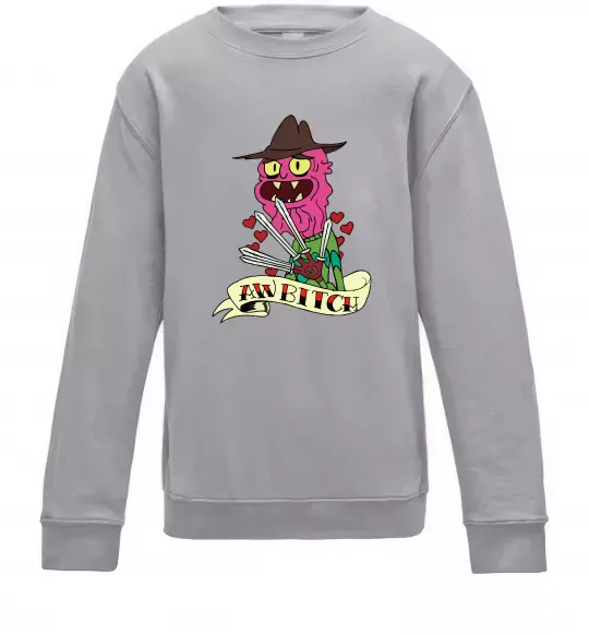 Детский Свитшот Scary Terry Серый меланж фото