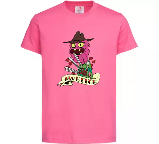 Детская футболка Scary Terry Ярко-розовый фото