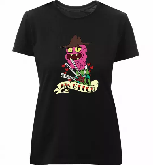 Женская премиум футболка Scary Terry Черный фото