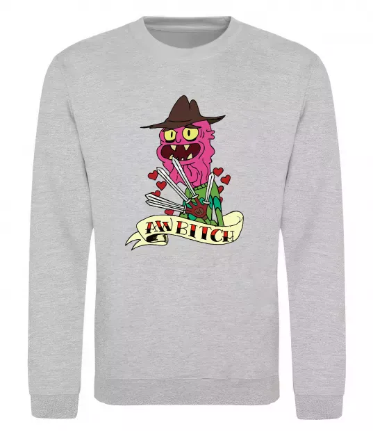 Свитшот Scary Terry Серый меланж фото