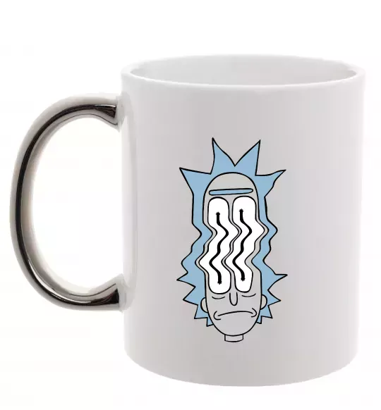 Чашка с цветной ручкой Riiick Серебро фото