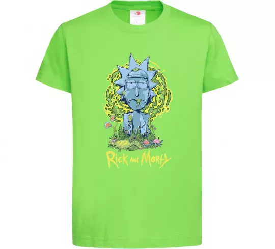 Дитяча футболка Rick statue Лаймовий фото