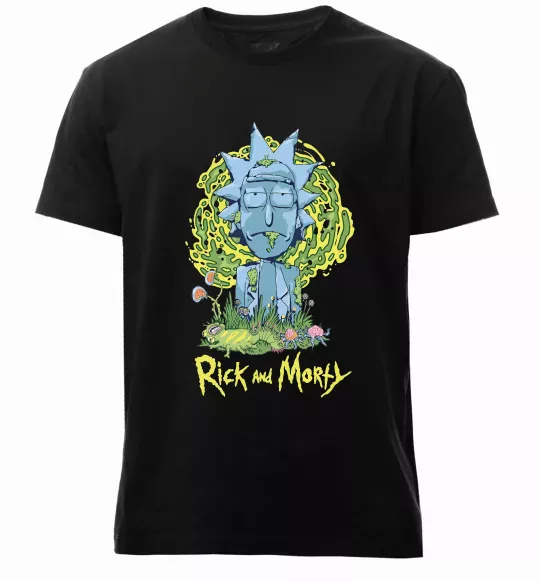 Чоловіча преміум футболка Rick statue Чорний фото