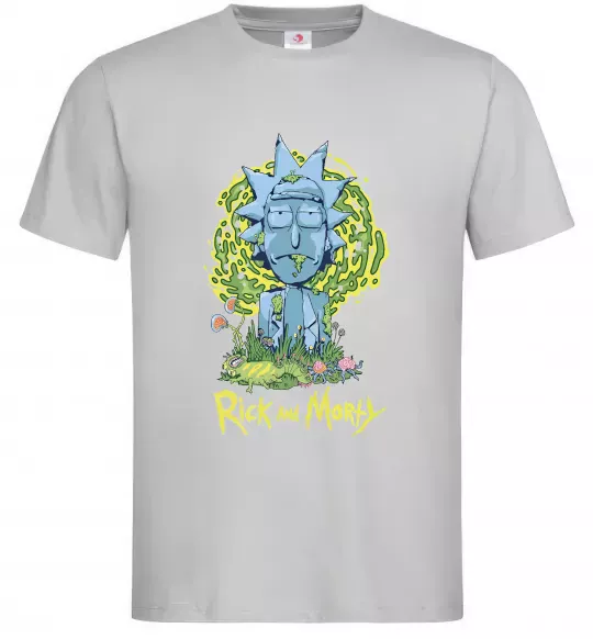 Мужская футболка Rick statue Серый фото