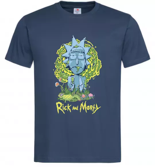 Мужская футболка Rick statue Темно-синий фото