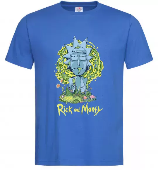 Мужская футболка Rick statue Ярко-синий фото