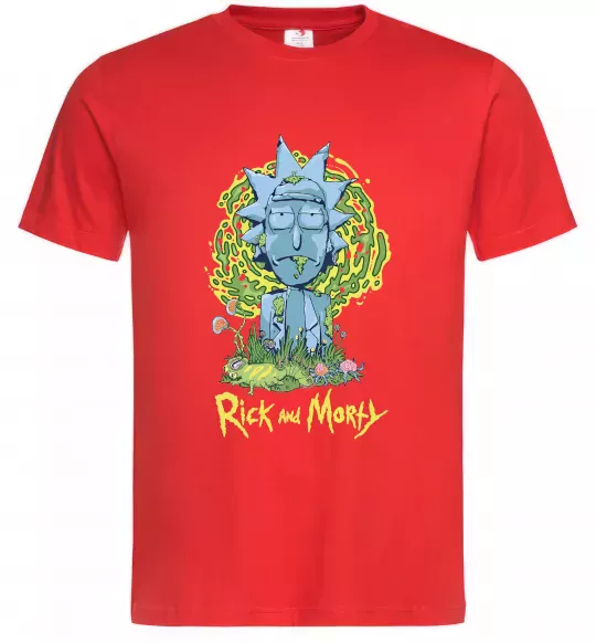 Мужская футболка Rick statue Красный фото