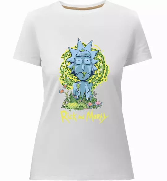 Женская премиум футболка Rick statue Белый фото