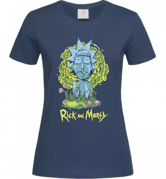 Жіноча футболка Rick statue Темно-синій фото