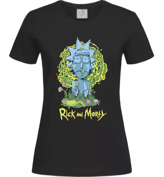 Жіноча футболка Rick statue Чорний фото