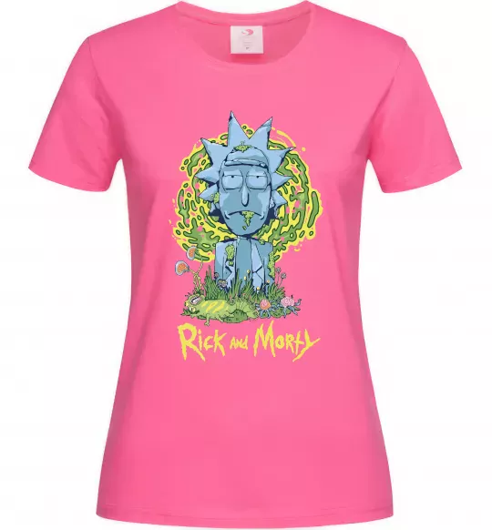 Жіноча футболка Rick statue Яскраво-рожевий фото