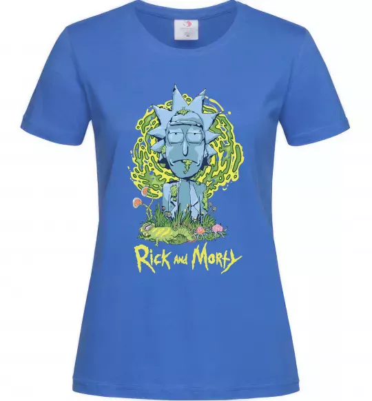 Жіноча футболка Rick statue Яскраво-синій фото