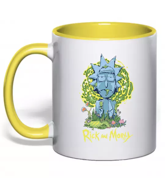 Чашка з кольоровою ручкою Rick statue Сонячно жовтий фото