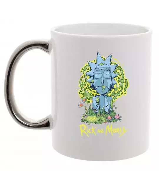 Чашка з кольоровою ручкою Rick statue Срібло фото