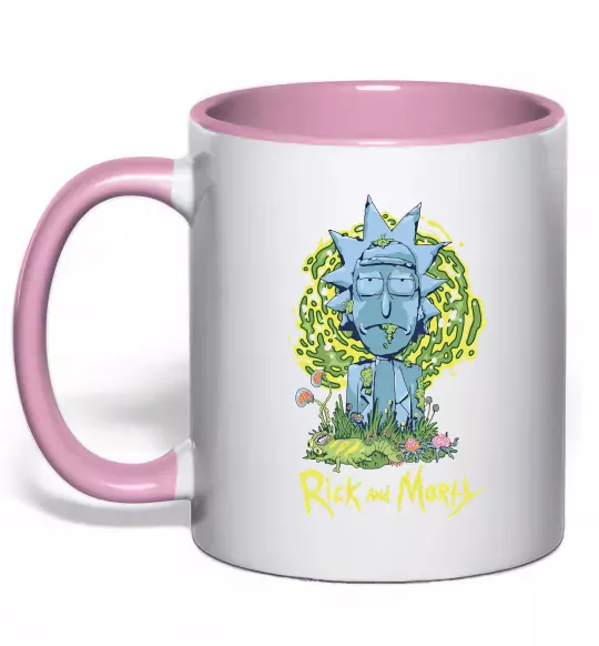 Чашка з кольоровою ручкою Rick statue Ніжно рожевий фото