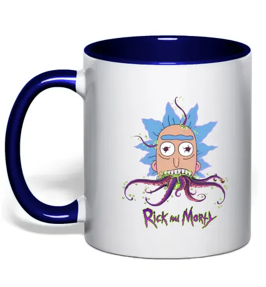 Чашка з кольоровою ручкою Octopus Rick Глибокий темно-синій фото