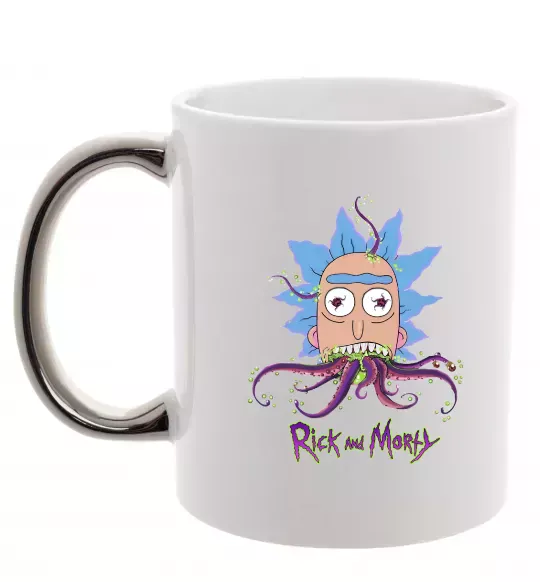 Чашка з кольоровою ручкою Octopus Rick Срібло фото