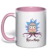 Чашка з кольоровою ручкою Octopus Rick Ніжно рожевий фото