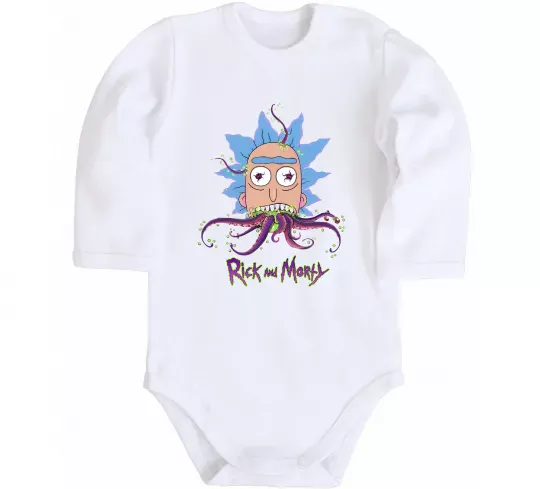 Дитячий бодік Octopus Rick Білий фото