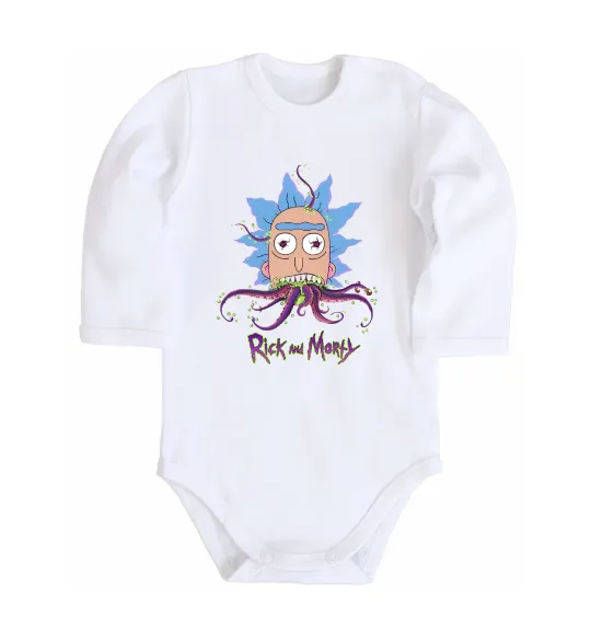 Дитячий бодік Octopus Rick Білий фото