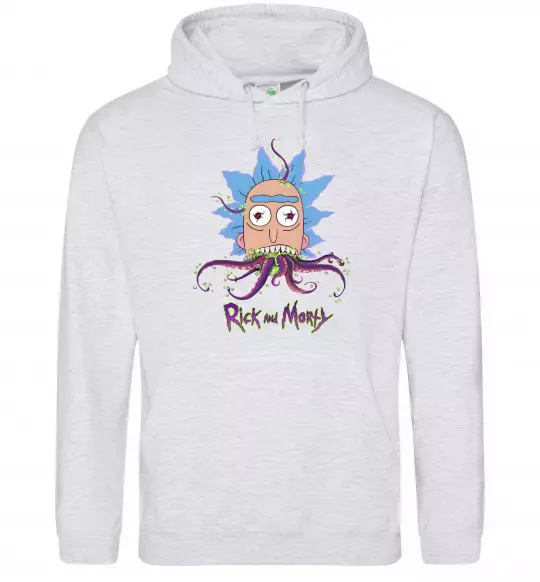 Жіноча толстовка (худі) Octopus Rick Сірий меланж фото