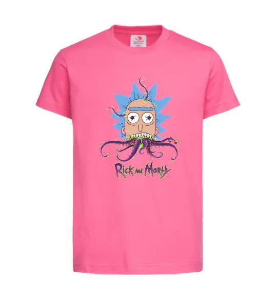 Дитяча футболка Octopus Rick Яскраво-рожевий фото