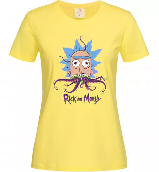 Жіноча футболка Octopus Rick Лимонний фото