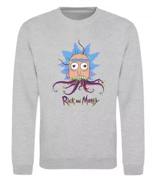 Свитшот Octopus Rick Серый меланж фото