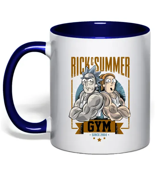 Чашка с цветной ручкой Rick and Summer Gym Глубокий темно-синий фото